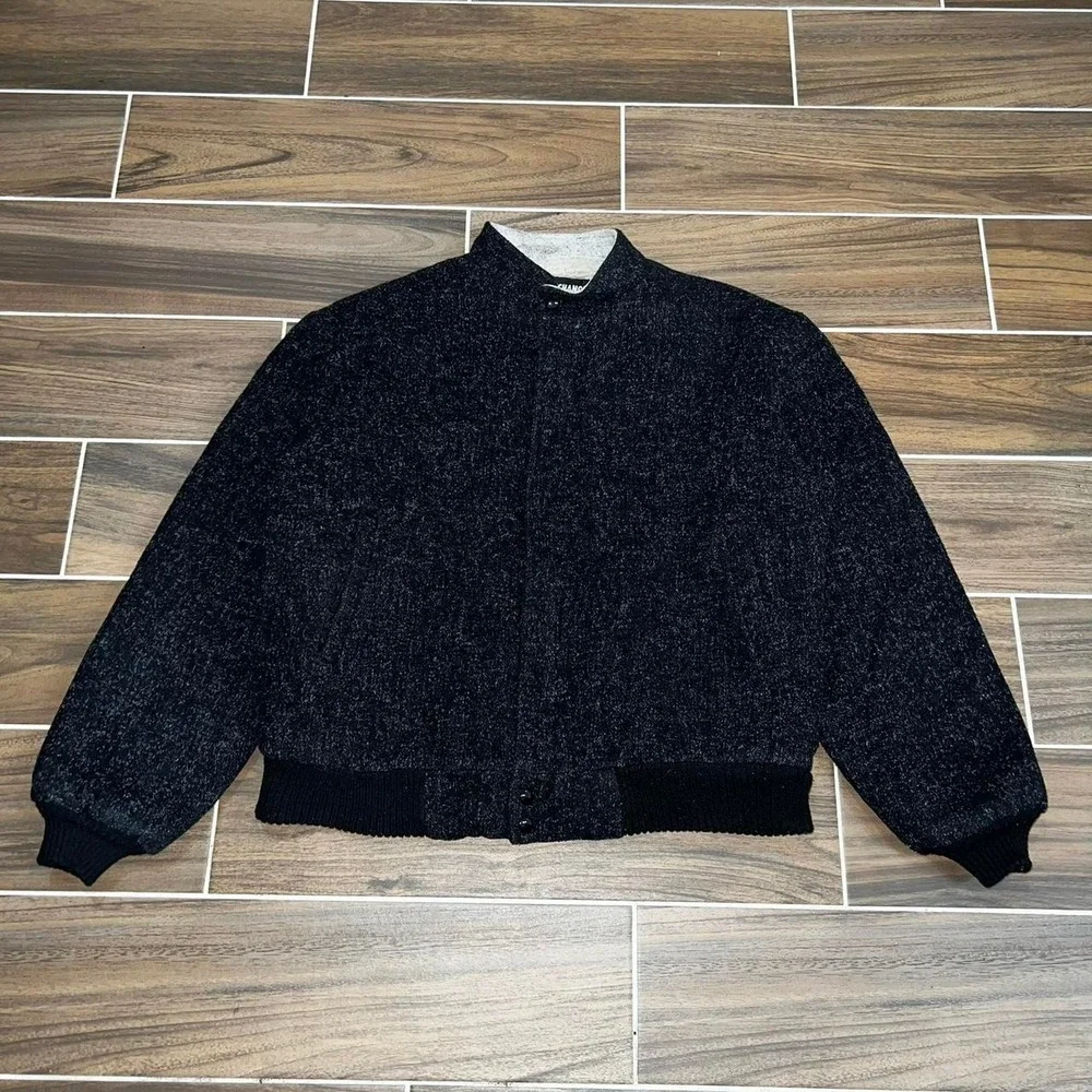 VTG 90s Exchange unlimited black jacket Sherpa lined union wool bomber Sz XL